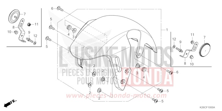 FRONT FENDER for MSX GROM A CANDY VICTORY BLUE (B214) from 2024